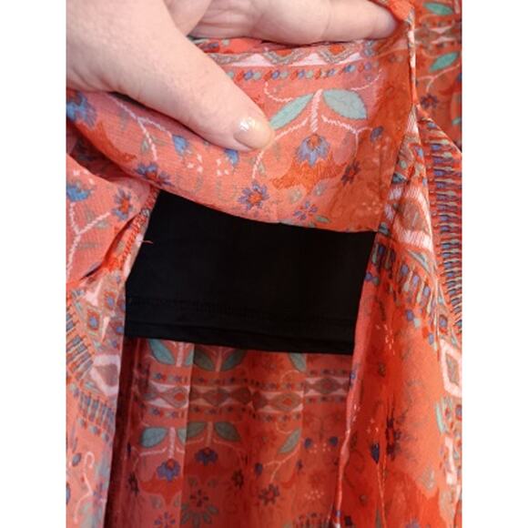 Boho Chiffon maxi skirt with double splits in front Size Large (f2) - Picture 4 of 5